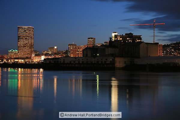 US Bancorps Tower, Reflection in Willamette River, Dusk