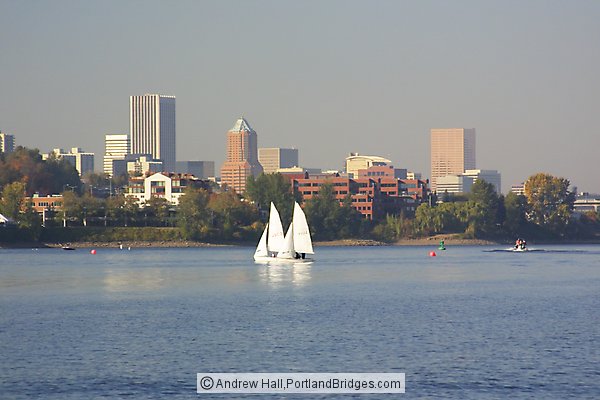 Portland Buildings, Sailboats, Willamette River
