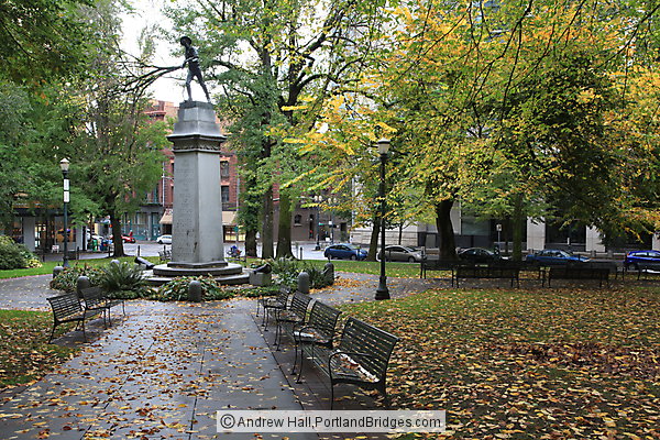 Lownsdale Square, World War II Memorial, Downtown Portland