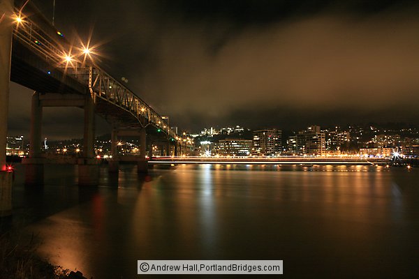 Portland Spirit Light Streak under Marquam Bridge Long Exposure