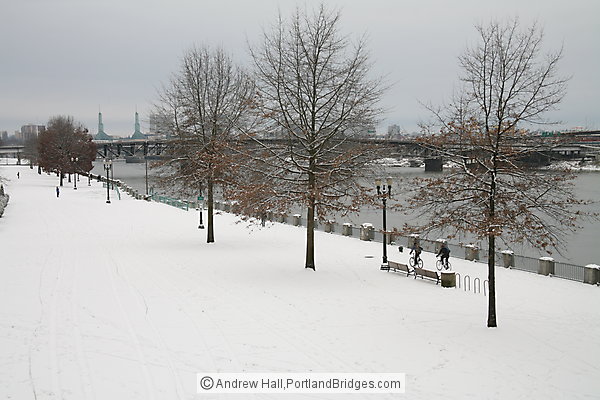 Portland Snow, Tom McCall Waterfront Park