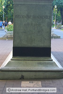 Theodore Roosevelt Statue inscription, Park Blocks, Portland Oregon