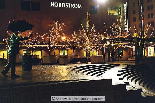 Pioneer Courthouse Square, Christmas Lights, Nordstrom