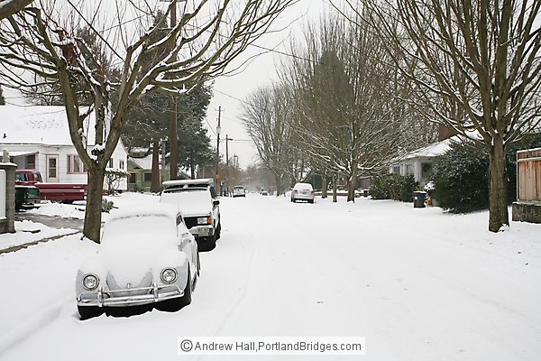 Portland Snow, Irvington Neighborhood, Northeast Portland