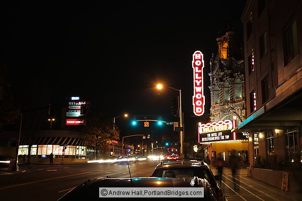 Hollywood Theatre, New Marquee, Night, Portland