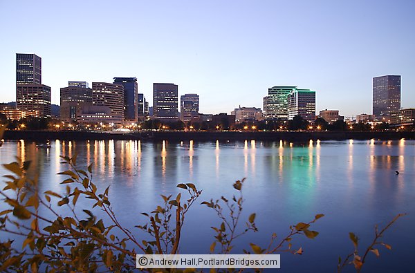 Portland Cityscape, Willamette River, Dusk