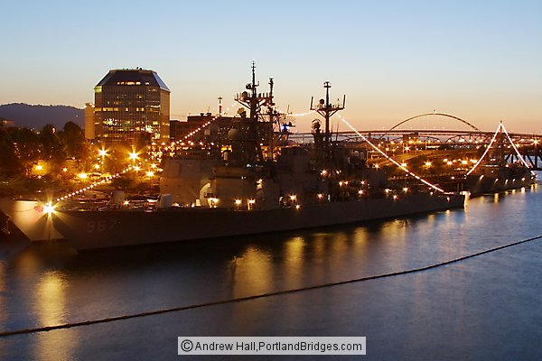 US Navy Ships, Rose Festival Fleet Week, Dusk (Portland, Oregon)