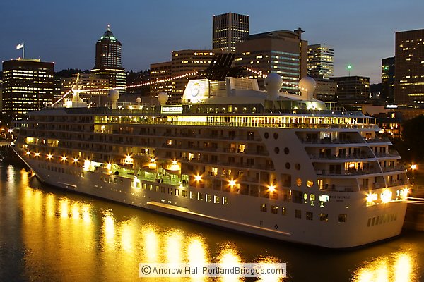 The World Cruise Ship, docked on Willamette River, Portland, Oregon