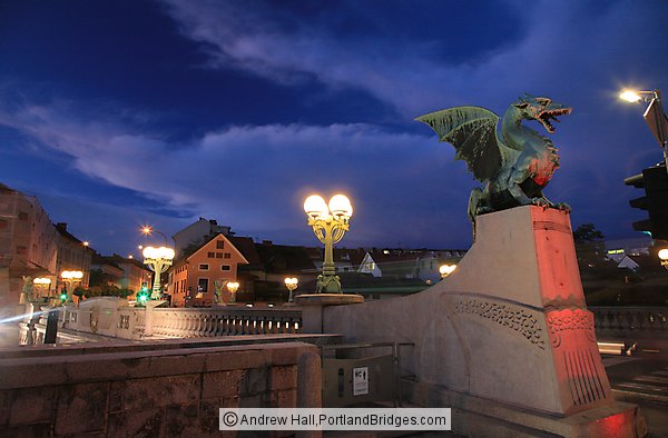 Dragon Bridge, Dusk, Ljubljana