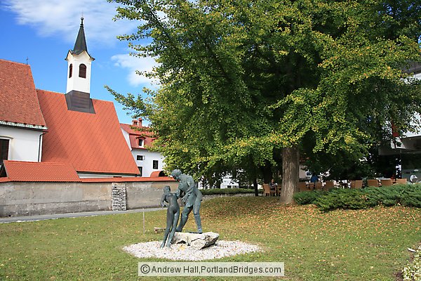 Capuchin Church, Statue, Skofja Loka, Slovenia