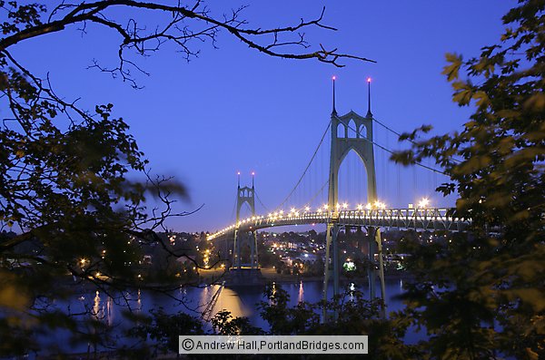 St. Johns Bridge, Lights, Dusk