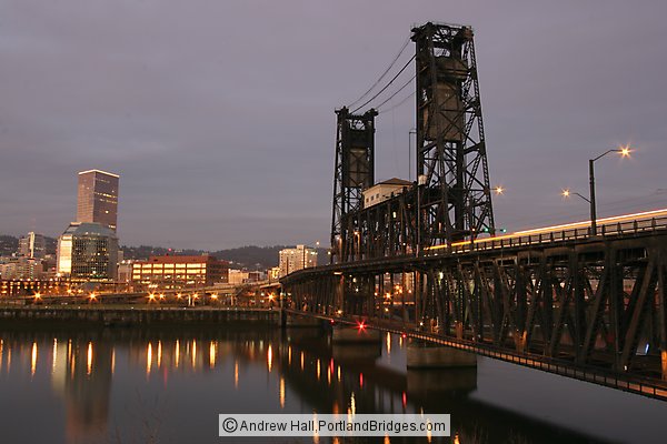 Steel Bridge, Willamette River, Daybreak