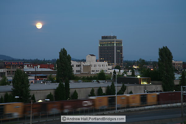 Freight Train and Moon, Dusk