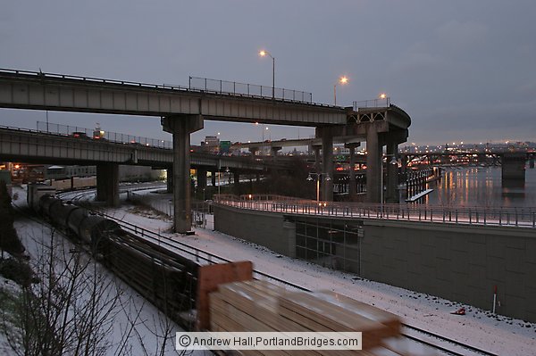 Freight Trains, Portland, in the Snow