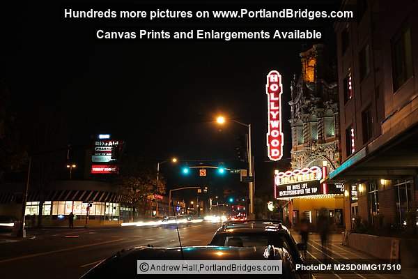 Hollywood Theatre, New Marquee, Night, Portland