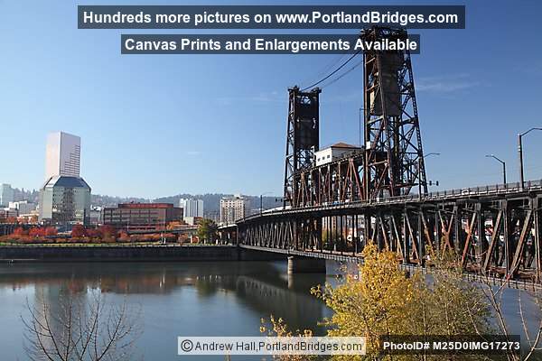 Steel Bridge, US Bancorp Tower, Fall Leaves, Portland