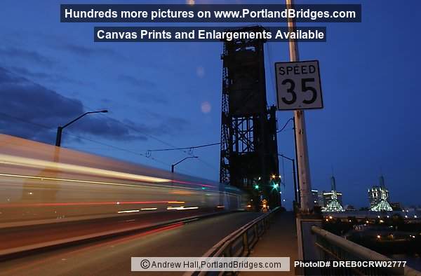 Steel Bridge, MAX Train Long Exposure, 35mph, Dusk (Portland, Oregon)