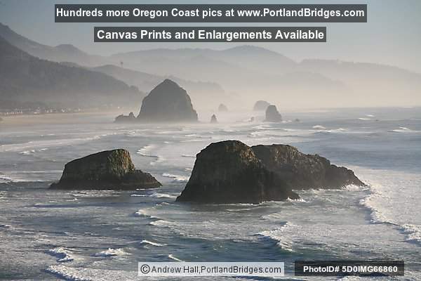 Cannon Beach, Rocks, from Ecola State Park