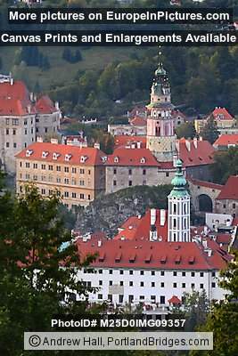 View of Krumlov Castle from Krzovy Vrch Hill, Cesky Krumlov, Czech Republic