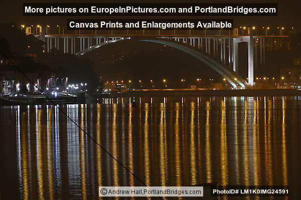 Arrábida Bridge at night, Porto, Portugal