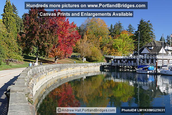 Boats in Harbour, Fall Leaves, Vancouver, BC