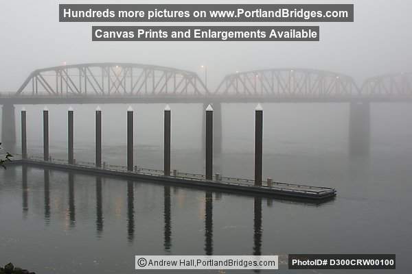 Hawthorne Bridge, Fog, Daybreak, Dock (Portland, Oregon)