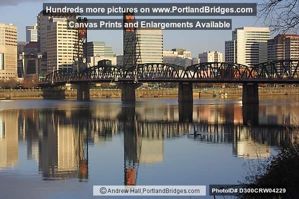 Hawthorne Bridge, Water Reflection, Daytime (Portland, Oregon)