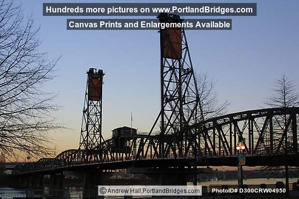 Portland Hawthorne Bridge Facing East Dusk