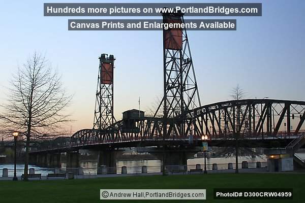 Portland Hawthorne Bridge Facing East Dusk