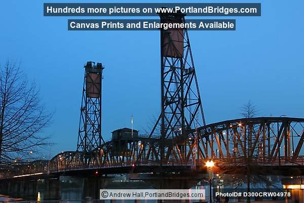 Portland Hawthorne Bridge Facing East Dusk