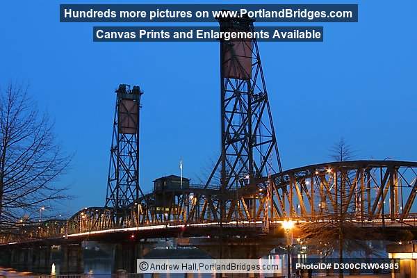 Portland Hawthorne Bridge Facing East Dusk