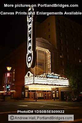 Arlene Schnitzer Concert Hall, Portland Sign, Night