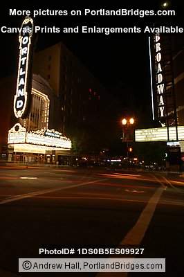 Arlene Schnitzer Concert Hall, Portland Sign, Night