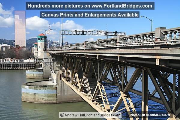 Portland Burnside Bridge From Eastbank Daytime