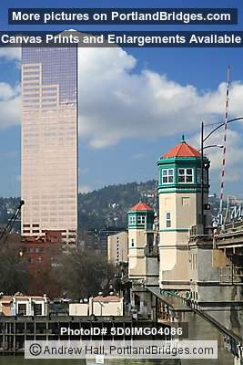 Portland Burnside Bridge From Eastbank Daytime
