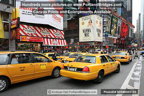Near Times' Sqaure,  taxi cabs, New York City