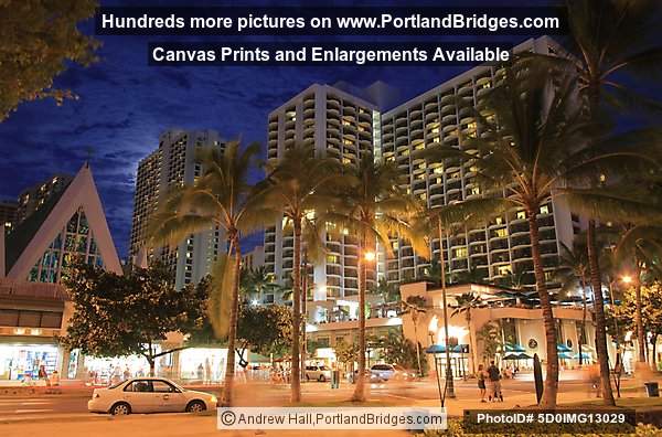 Waikiki, Oahu, Hawaii,  Dusk