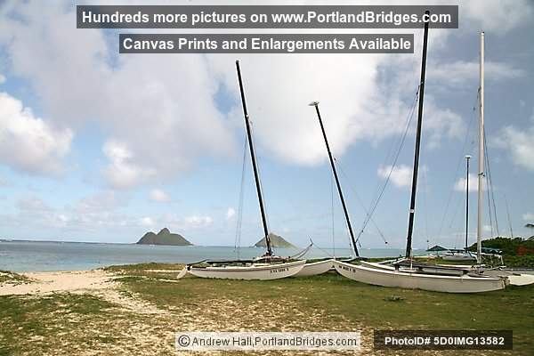 Oahu, Hawaii:  Lanikai Beach, Boats