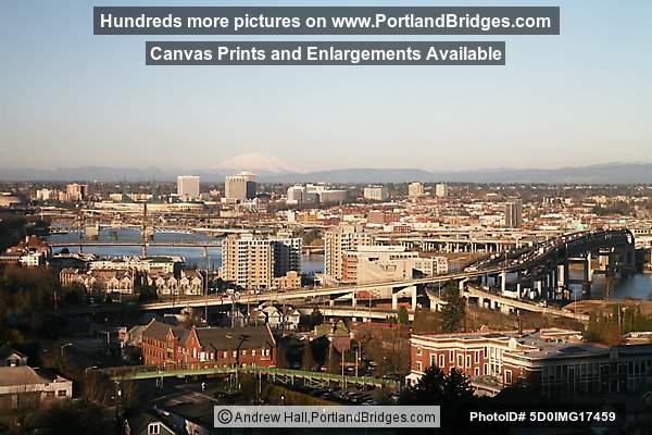 OMSI, Marquam Bridge, Mt. St. Helens from aerial tram (Portland, Oregon)