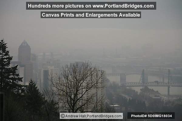 Portland Riverfront, Hazy, View from Above