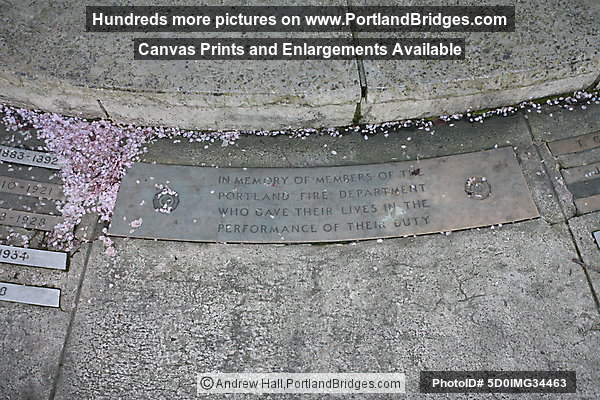 Portland Firefighter's Park Plaque