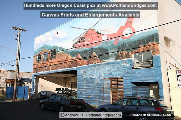 Helicopter Mural, Bayfront, Newport, Oregon