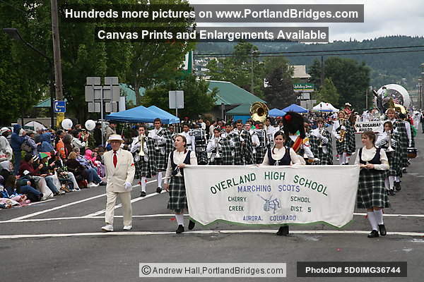 Overland High School Marching Scots, Romancing the Rose: Spirit Mountain Casino Float, Rose Festival Grand Floral Parade 2008 (Portland, Oregon)