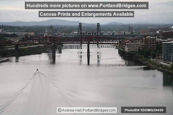 Broadway Bridge, Steel Bridge,Willamette River, from Fremont Bridge (Portland, Oregon)