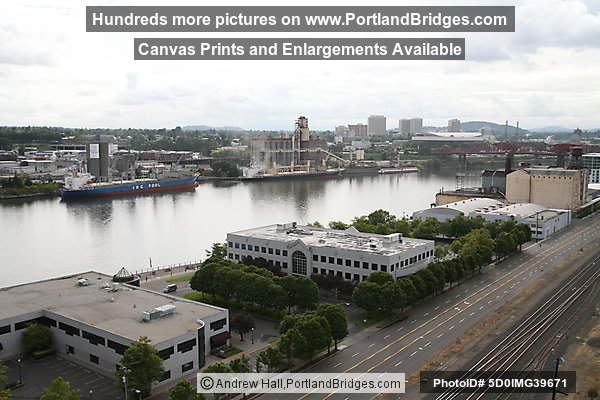 Willamette River, Naito Parkway, from Fremont Bridge (Portland, Oregon)
