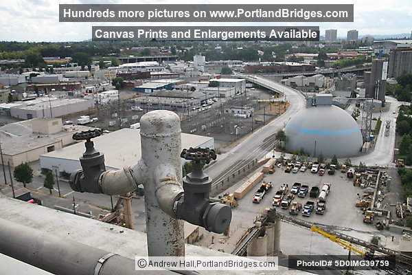 Looking over Fremont Bridge to North Portland industrial area