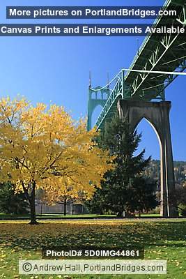 St. Johns Bridge, Fall Leaves (Portland, Oregon)