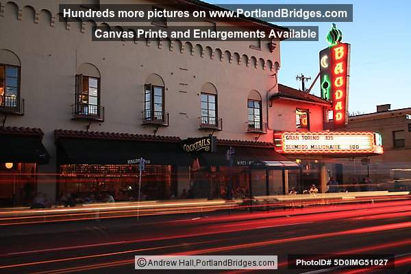 Bagdad Theater, Hawthorne Boulevard, Dusk (Portland, Oregon)