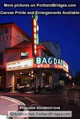Bagdad Theater, Hawthorne Boulevard, Dusk (Portland, Oregon)