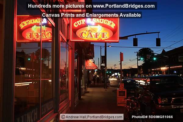 Cup and Saucer, Hawthorne Boulevard, Dusk (Portland, Oregon)